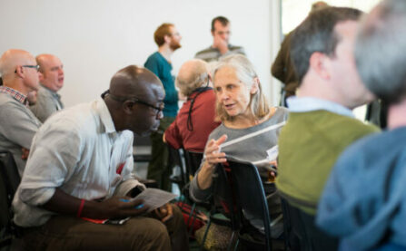 People talking at LCC AGM event