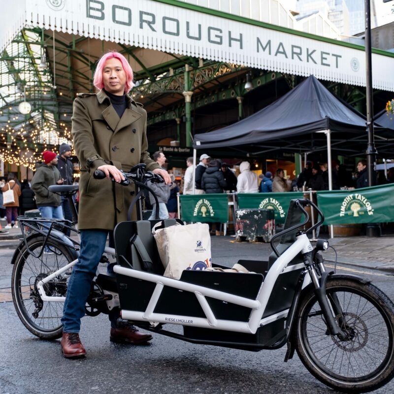 Norman Ma with electric cargo bike