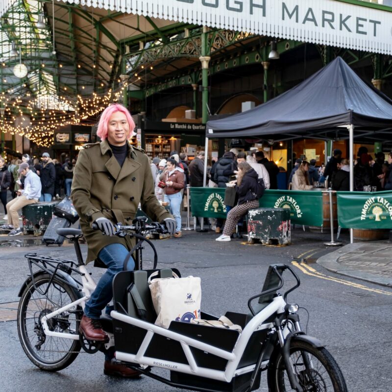 Norman Ma with electric cargo bike