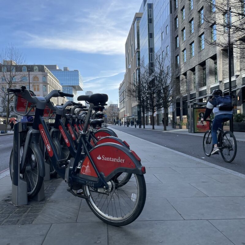 Santander bike hire stand