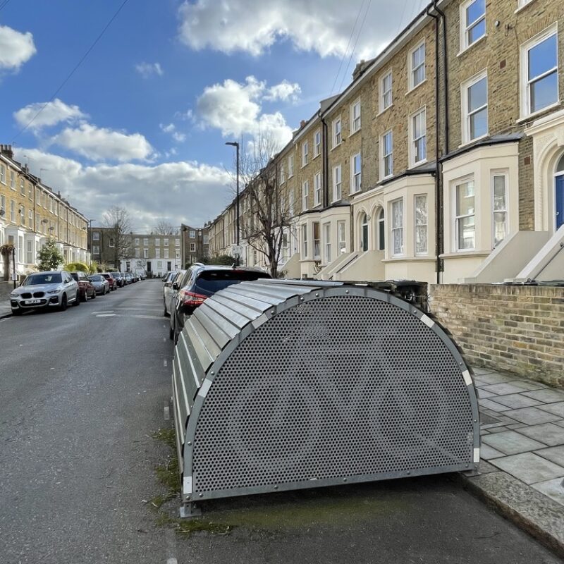 Cycle hangar on street (safe cycle storage)