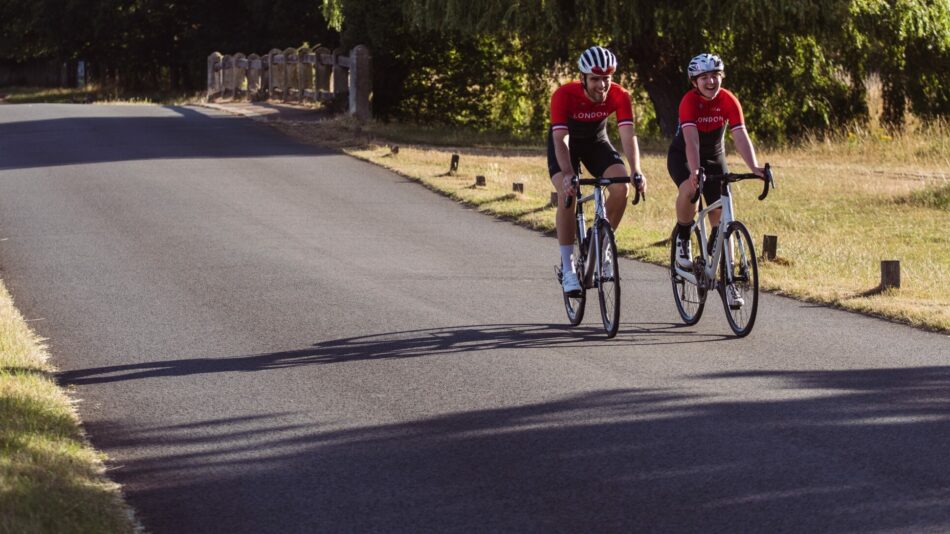 Toby wearing LCC jersey at challenge event in park