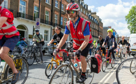 LCC protest ride with man cycling