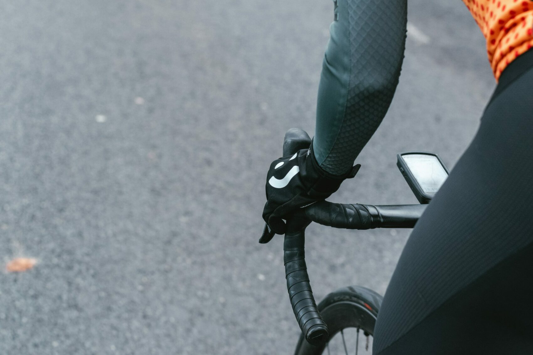 Man cycling with handlebars