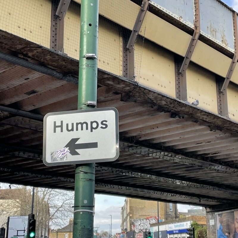 Speed humps traffic sign