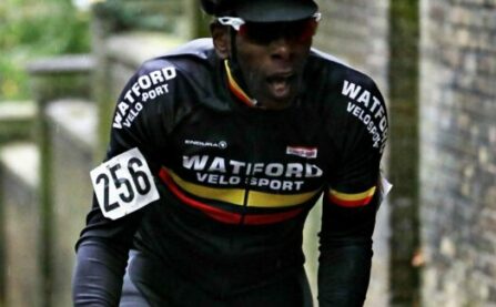 Urban Hill Climb man cycling up hill